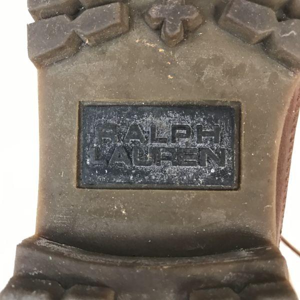 Ralph Lauren Leather Short Boots 6B 22.0-23.0 Brown Work Trekking Shoes(USED)