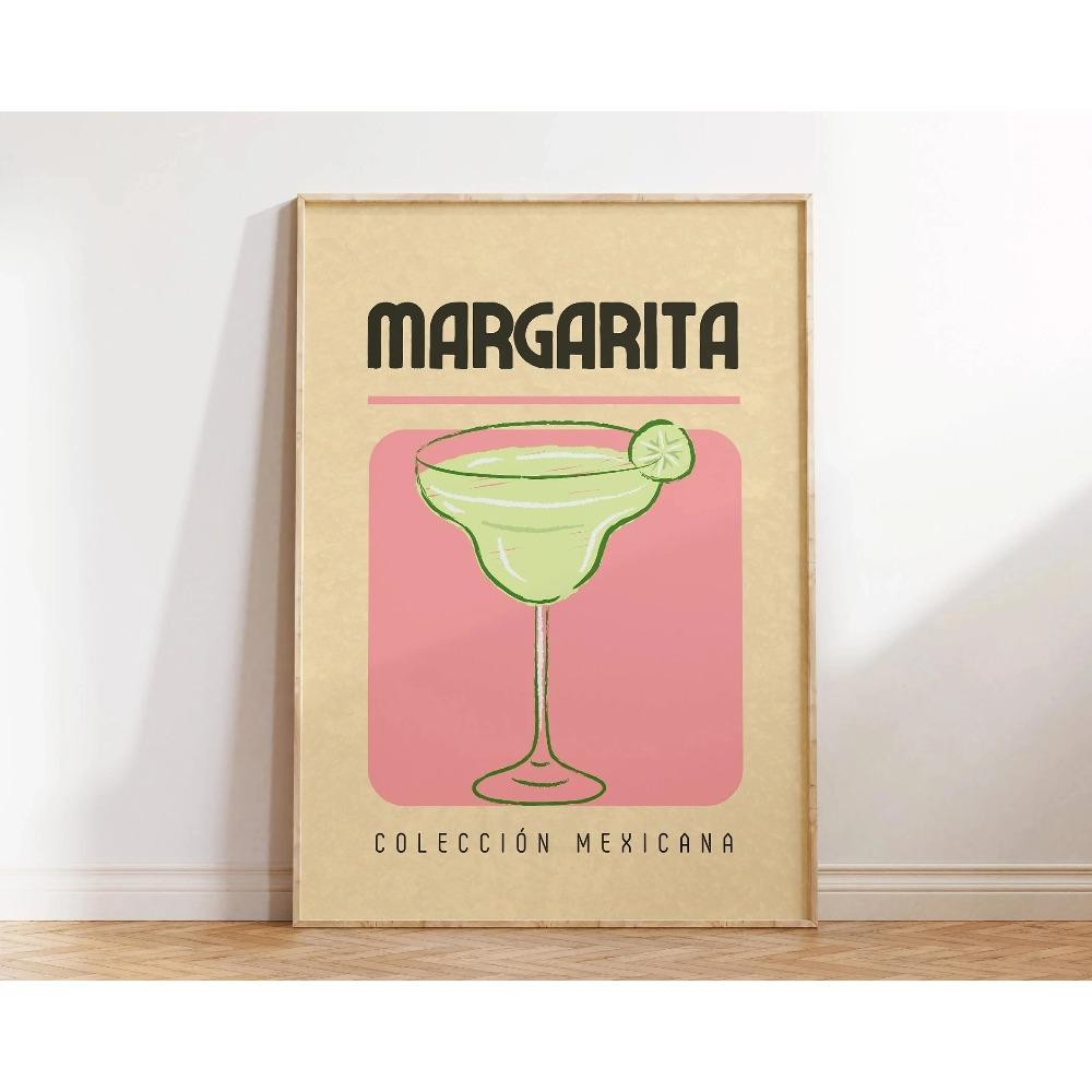 Meksykański Plakat Artystyczny Napoje i Lody Tequila Minimalistyczny Vintage Dekoracja Ścienna Druk na Płótnie Dekoracja Baru Domowego Idealny Prezent