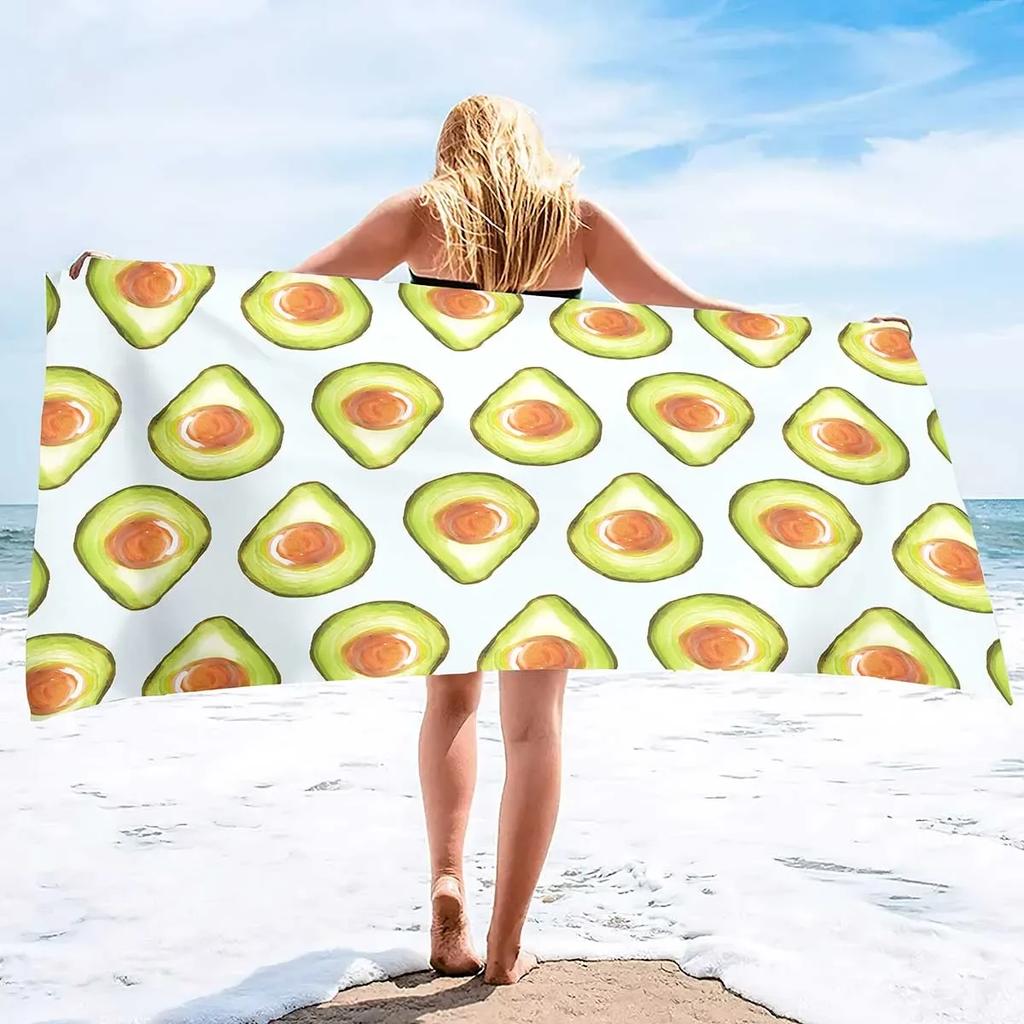 Avocado Beach Towels,Outdoors Pool Microfiber Towel Soft Fluffy and Super Absorbent Sand Free Quick Dry Lightweight Bath Towels