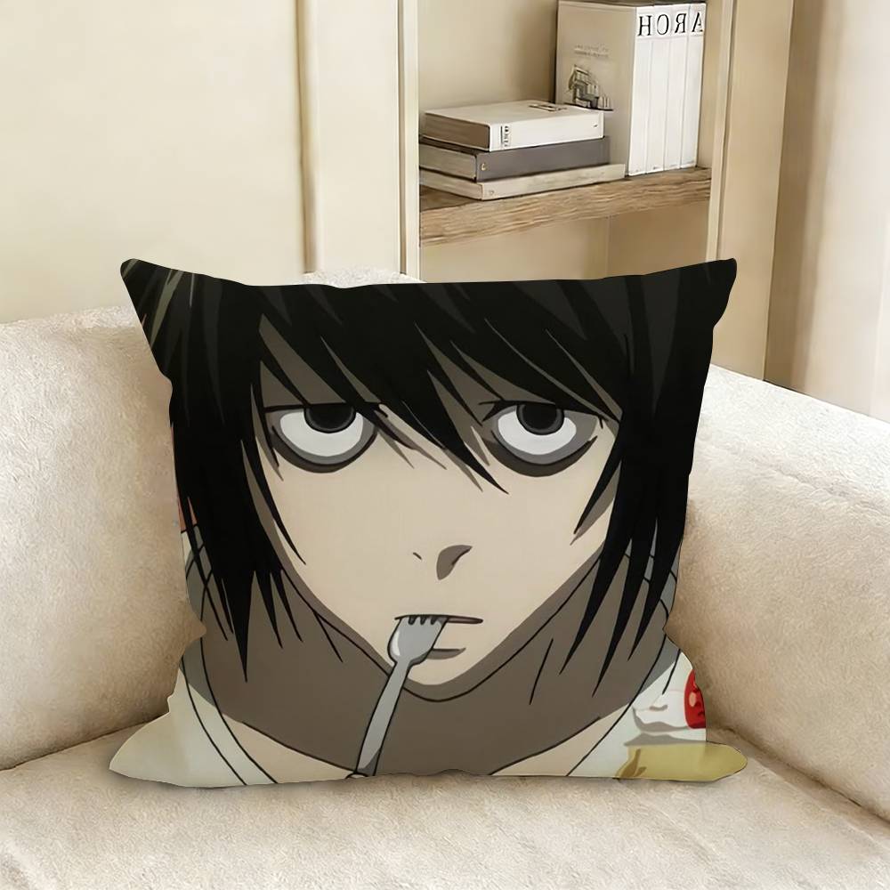 L-Lawliet D-Death Note Pillow Case Living Room Sofa Cushion Cover Suitable For Home Bedroom Room Decoration