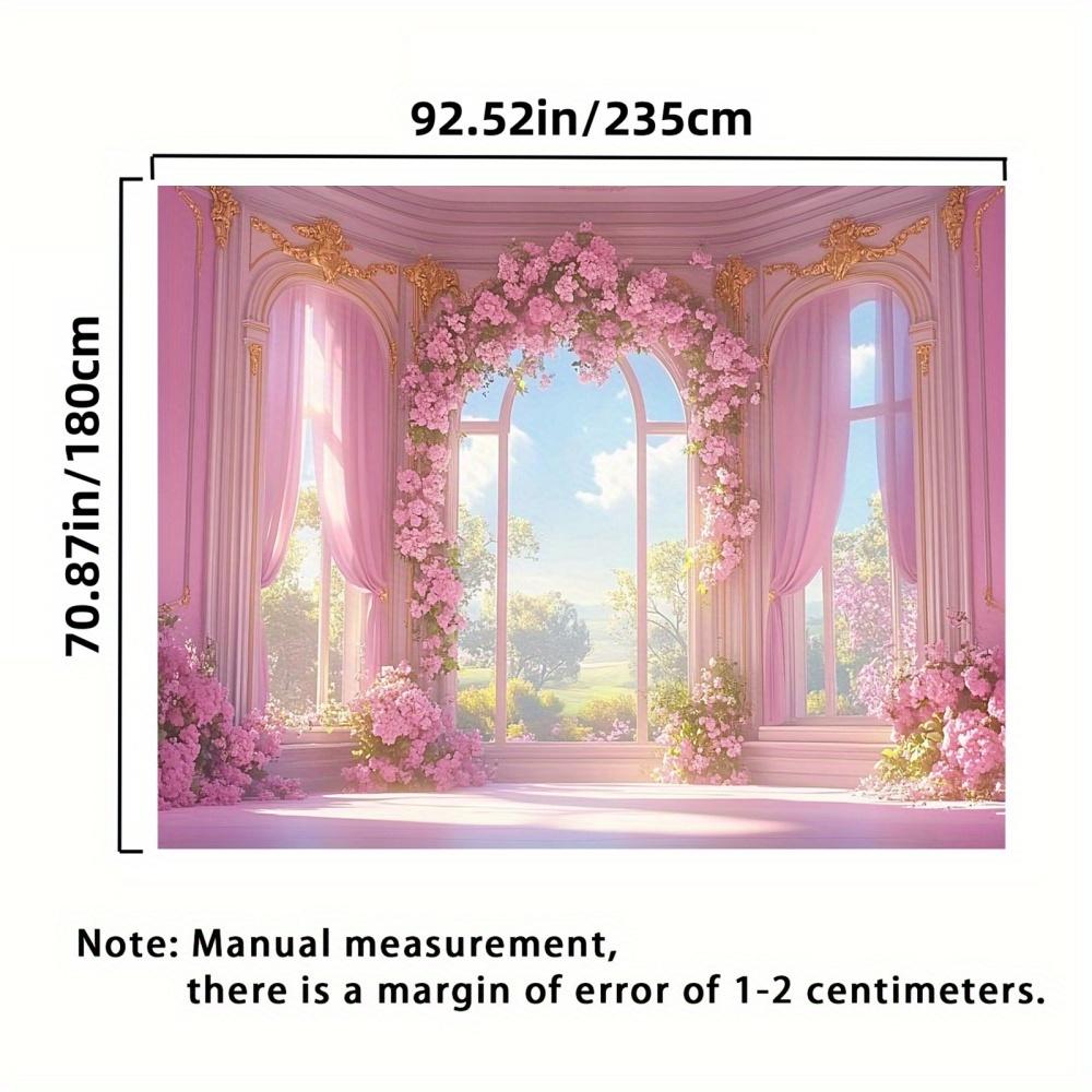 Spring Rose Polyester Fabric Background Wall - Elegant Flower Wedding Party Decoration