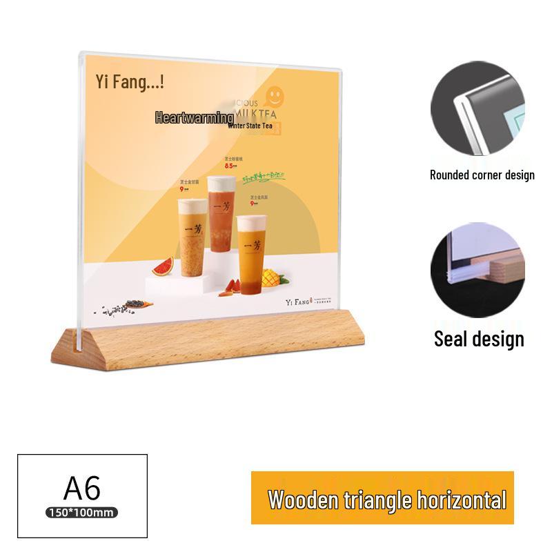 Menükarten aus Acryl und Massivholz: A5, A6, A4 Versionen für Anzeigen & Preisschilder