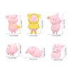 Cute Cartoon Pig Figurine Set Small Resin Piggy Statues Playful Ornaments for Home Garden Decorating