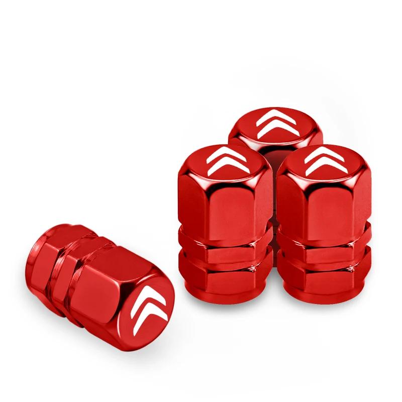 Car 3D Metal Logo Wheel Stem Air Valve Caps Tire Dust Covers For Citroen e-C3 e-C4 X C5X C3 C4 Cactus Picasso C-Crosser C6 C1