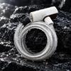 Flexible Coiled Cable Lock for Bikes with Integrated Key Lock Body and PVC-Sleeved Steel Line for Routine Parking