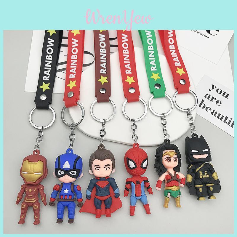 Marvel And Dc Hero Keychain Set Durable And Colorful Superheroes Keyring For Kids And Adults