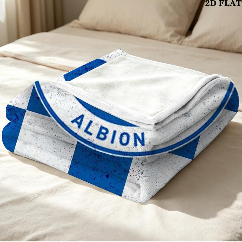 Brighton & Hove Albion FC Print Flannel Blanket High Quality Warm Comfortable Cover for All Seasons Perfect for Gifts Home Decor