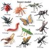 Oenux Insekten-Tiere Modellset Schmetterling Libelle Biene Käfer Spinne Skorpion Gottesanbeterin Zikade Eidechse Garten Miniatur Kinderspielzeug Geschenk