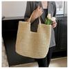 Simple Commuter Straw Bag Women's Large-capacity Portable Shoulder Bag Handwoven Bag Seaside Vacation Beach Bag