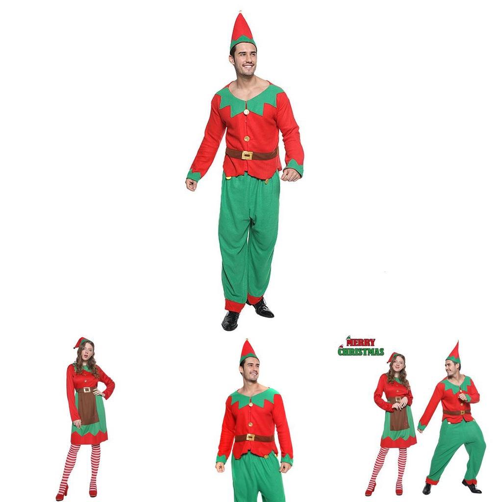 Christmas Elf Cosplay Costume Couple Outfits High Quality Polyester S/m/l