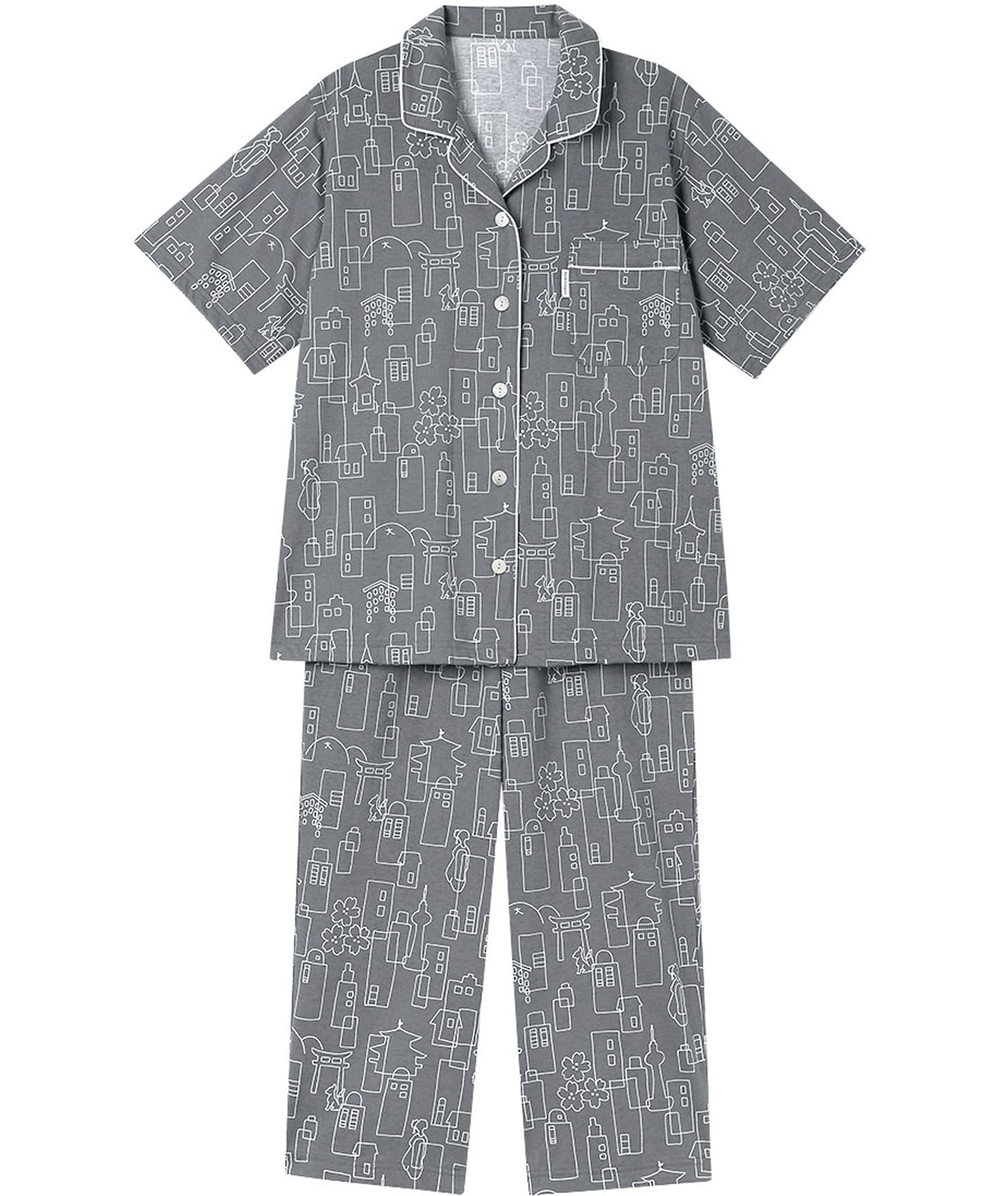 

Wacoal RELAX SLEEP Sleep Science Short Cotton YDT152 Size L & Pajamas, 5/8 Sleeve, Sleeve, 100% Jersey, GY,