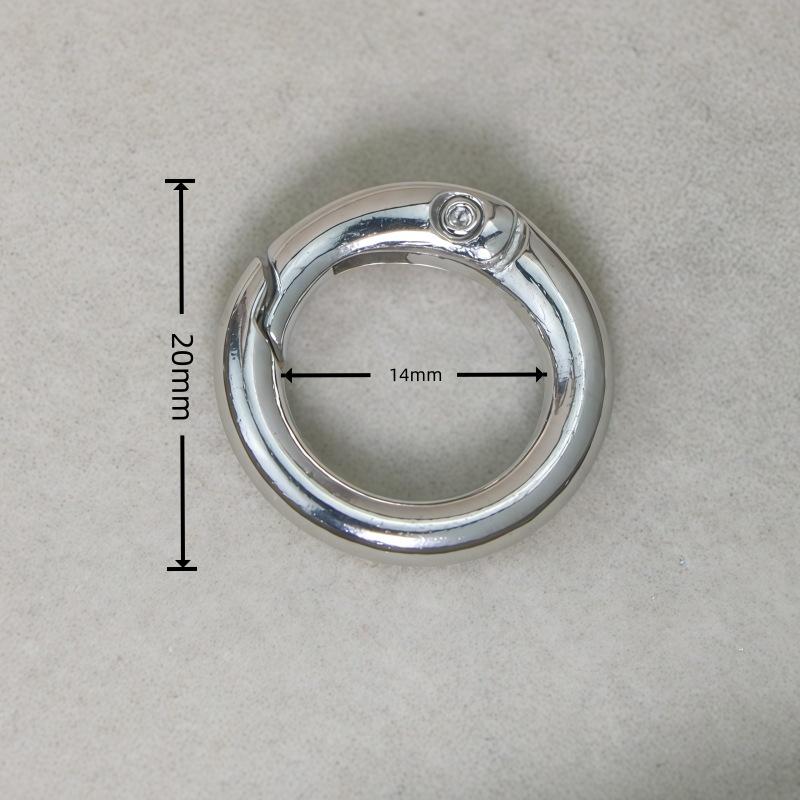 Round Zinc Alloy Spring Ring Keychain - High-End Texture Bag Buckle Pendant