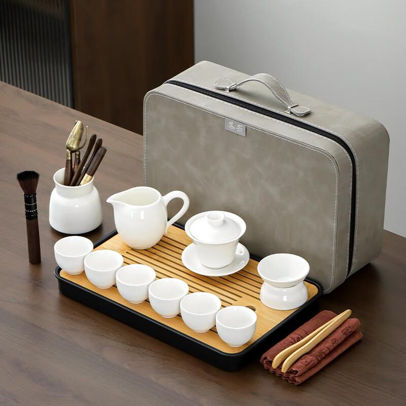 Lainuo Moxia Sheep Fat Jade Porcelain Tea Set