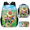 Mario-Themed Kids School Backpack Set With Lunch Bag Pencil Case - Lightweight Ergonomic Design Elementary Students