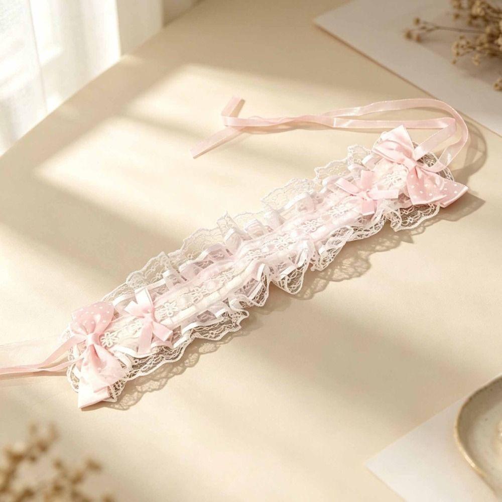 Polka Dot Lace Headband Floral Lace Princess Headdress Cute Bow Headband Princess Outfits