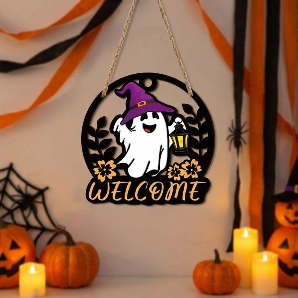 Hollow Out Halloween Ghost Door Hanger Cartoon Ghost Hanging Plaque Living Room