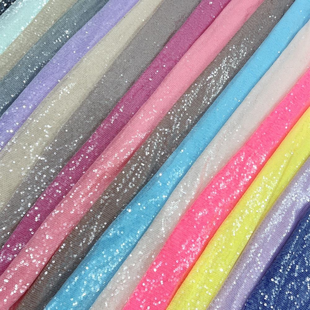 DIY 5mm Dense Glitter Fabric Sequin Embroidered Mesh Sparkle Fabric Bead Lace Material Stage Costumes