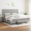 3136861 vidaXL Divan Bed with Mattress Light Grey 200x200cm Fabric