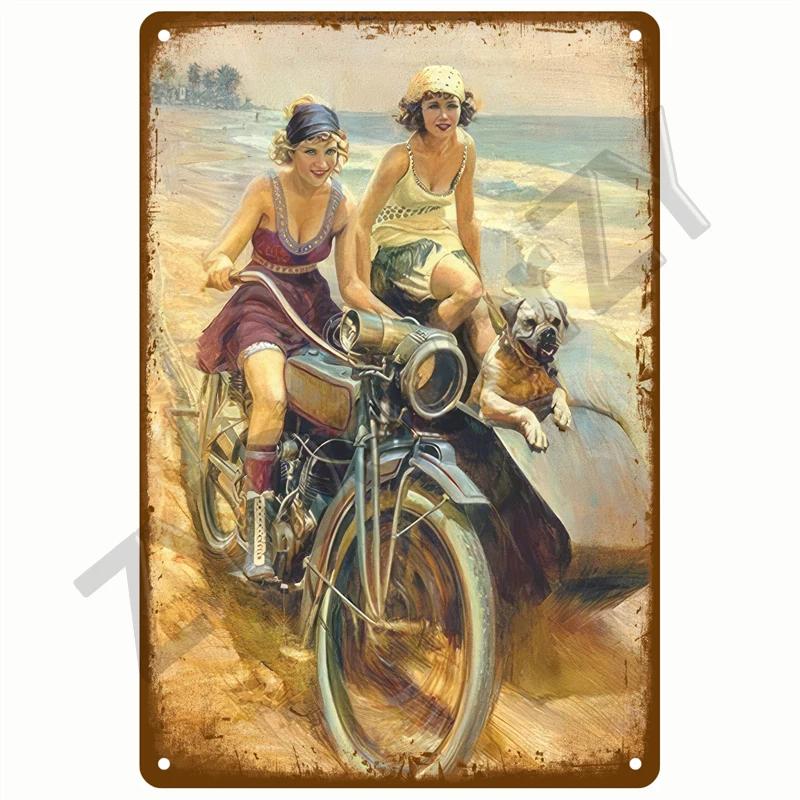 Retro Tin Sign Bar Cafe Club Garage Car Pub Vintage Metal Sign Plaque Painting Motorcycle Iron Home Decoration Wall Decor Art