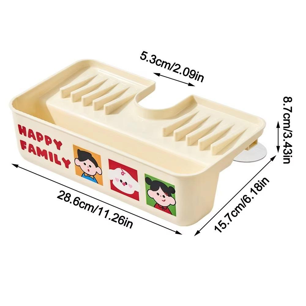 Dry-Wet Faucet Drain Rack Cartoon Drain Storage Box Anti Mold Faucet Storage Rack Home Use