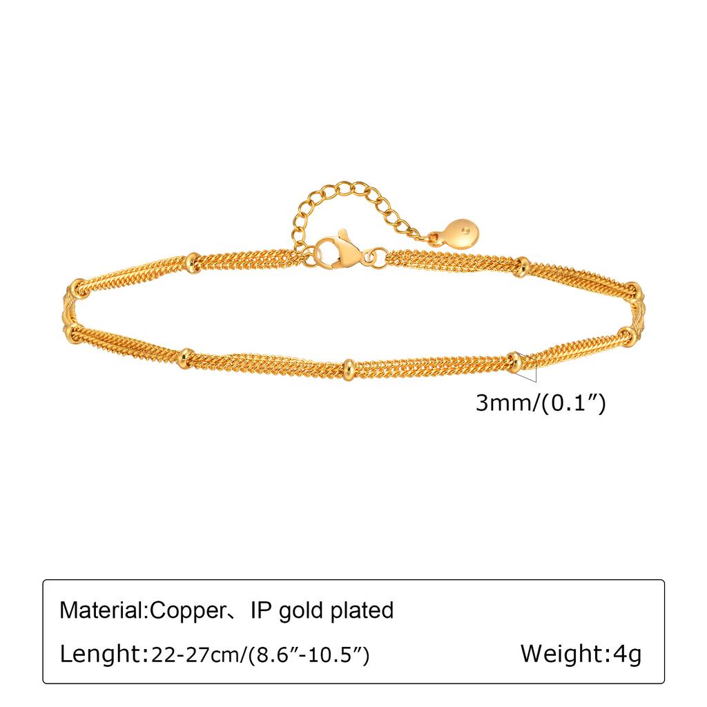 Fußkettchen Armband an Beinen Edelstahl , wasserdicht Verstellbar Strand Perlenkugel Kubanische Gliederkette Sommer Boho Fußschmuck für Frauen