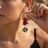 Dopamine Funny Painted Fish Drop Earrings for Women Colorful Starfish Faux Coral Dangle Summer Beach Vacation Jewelry Gift