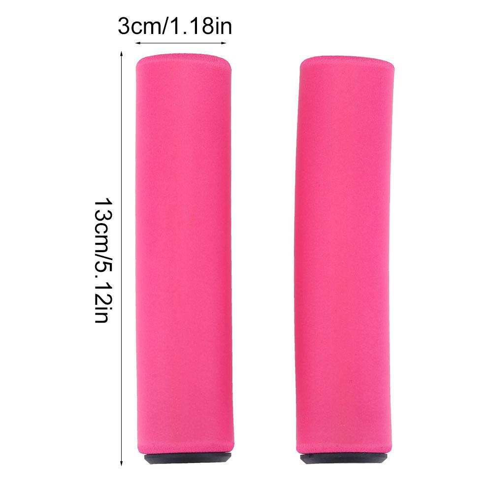 1Pair   Set Bicycle Mountain Bike Handlebar Sponge Anti Skid Shock Absorbing Grip Cover Pink