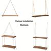 1PC Holz Schaukel Hängen Hanf Seil Wand Regal Montiert Schwimmende Hause Wohnzimmer Pflanze Blumentopf Tablett Lagerung Garten