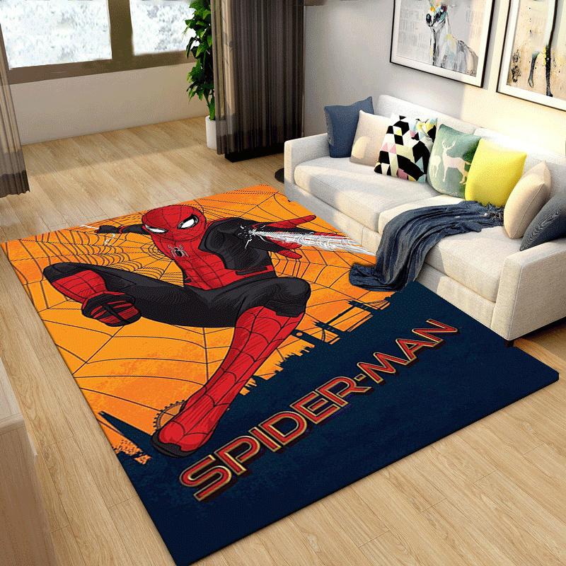 1pc Spider-Man Pattern Area Rug Soft Flannel Floor Mat for Living Room,Office,Bedroom and Carpet,Sofa Coffee Table Floor Mat