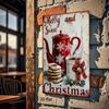 Vintage Snowflake Teapot Metal Tin Sign Wall Decor Christmas Home
