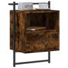 Wall Mounted Nightstands (Set of 2) Smoked Oak Finish 40 X 30 X 61 Cm Engineered Wood