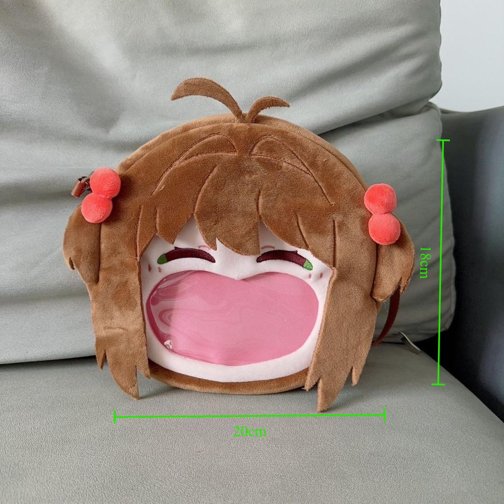 Card Captor Sakura Plush Bag Itabag Sakura Kinomoto Anime Big Mouth Backpack Transparent One Shoulder Crossbody Bag Cosplay Gift