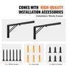Shelf Bracket Foldable, 24” L 2 Pcs , Heavy Duty Floating Shelf Brackets, Brackets for Shelves, 5mm Thick Matte Black L Shelf Bracket,Steel Shelving