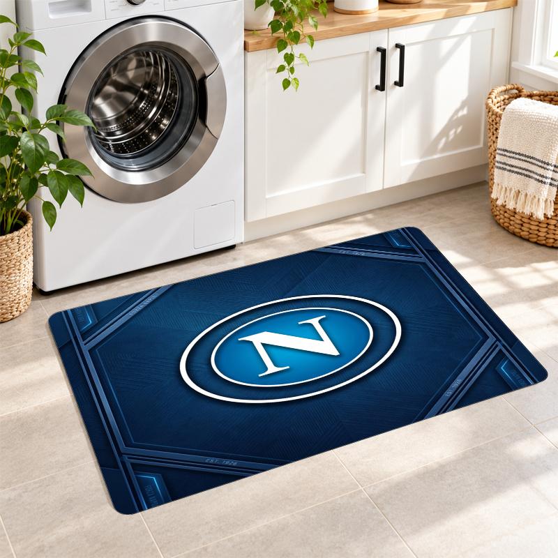 Flanell Küchenmatte Napoli FC Weicher Teppich Rutschfester Bodenbelag Heimdekoration