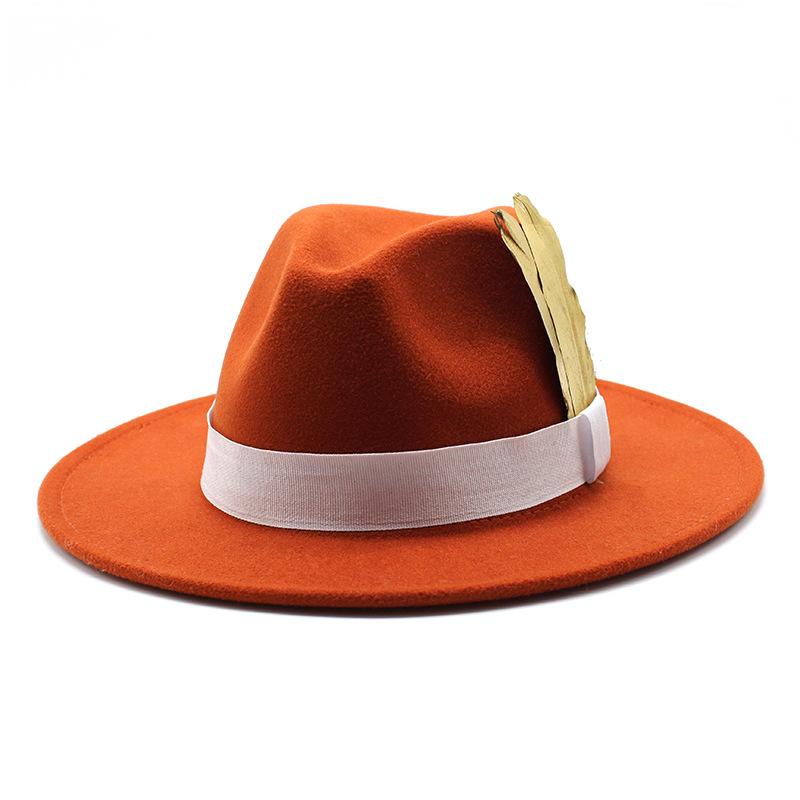 Men'S And Women'S Big Eaves Hat Tweed Jazz Hat British Top Hat