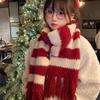 Korean Quality Striped Tassel Fashion Scarf Autumn and Winter All Match Warm Knitted Imitation Cashmere Scarf