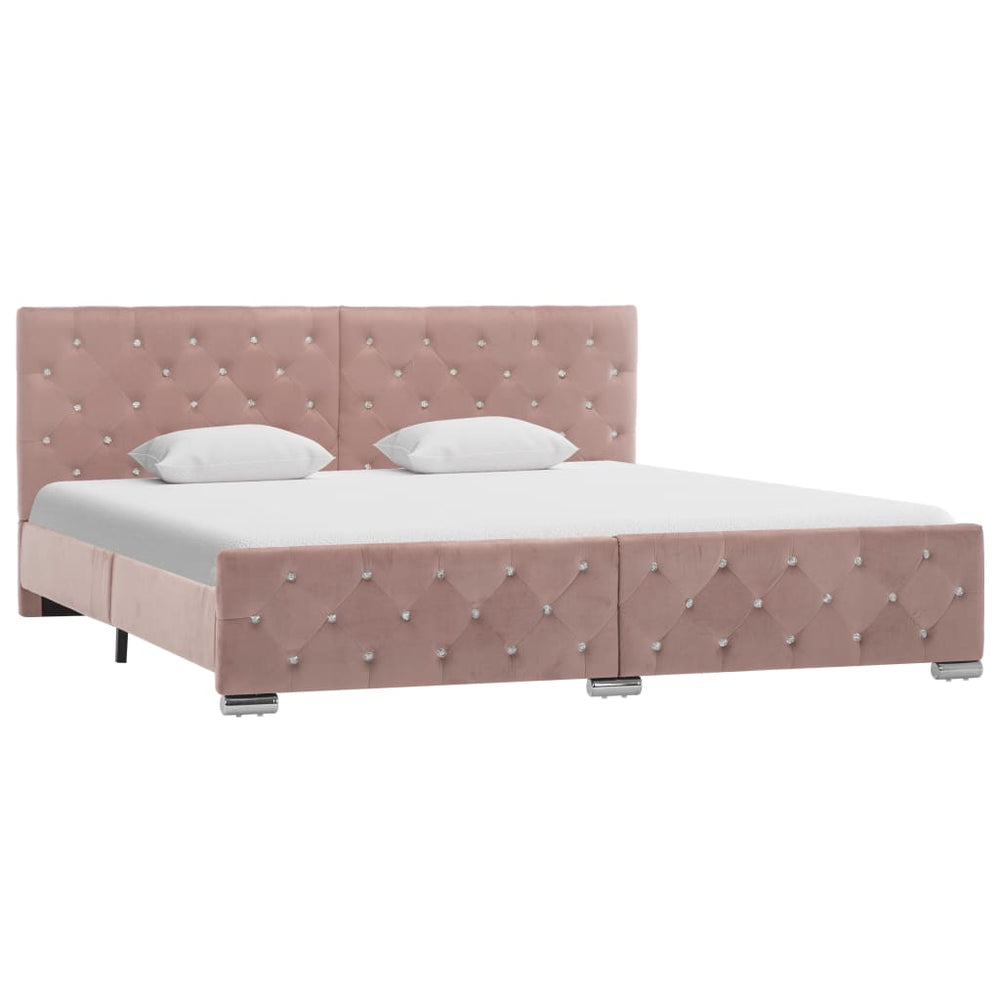 Cadre de lit sans matelas  Velours 180x200 cm