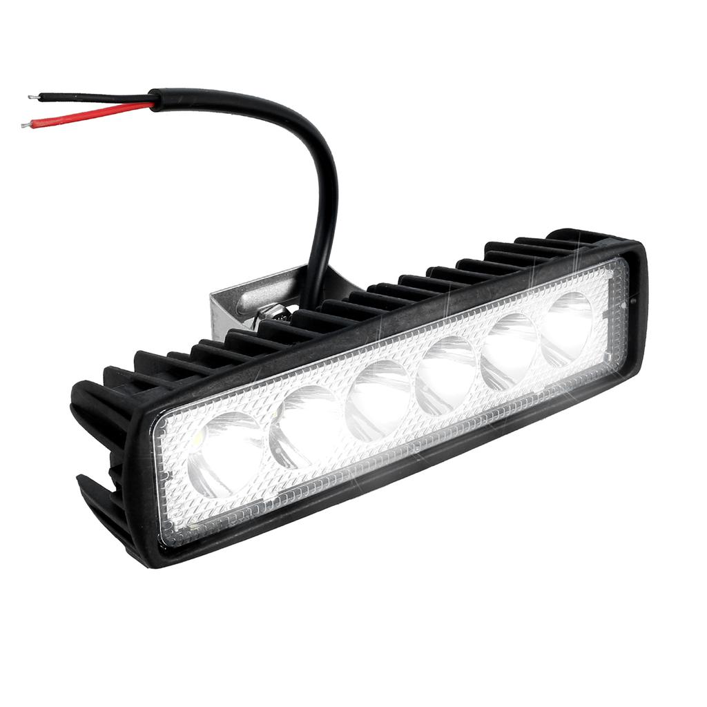 12V Car LED Light Bar 18W 6000K Super Bright Car LED Work Light IP67 Flood Spot Light White Off Road Head Light Driving Lights