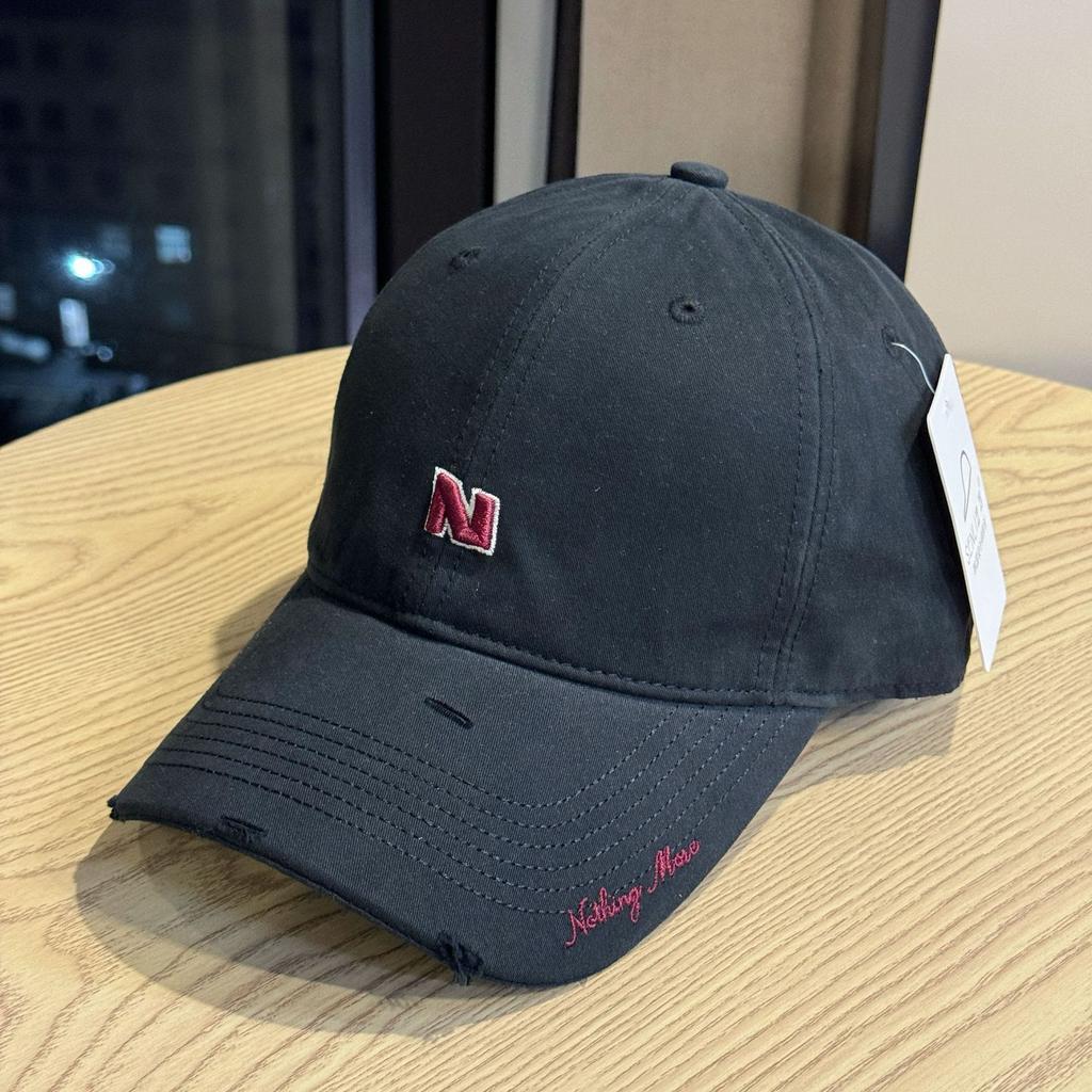 New Trendy Brand Letter Embroidery Frayed Baseball Hat for Women Casual Fashion Versatile Sun Visor Peaked Hat for Men