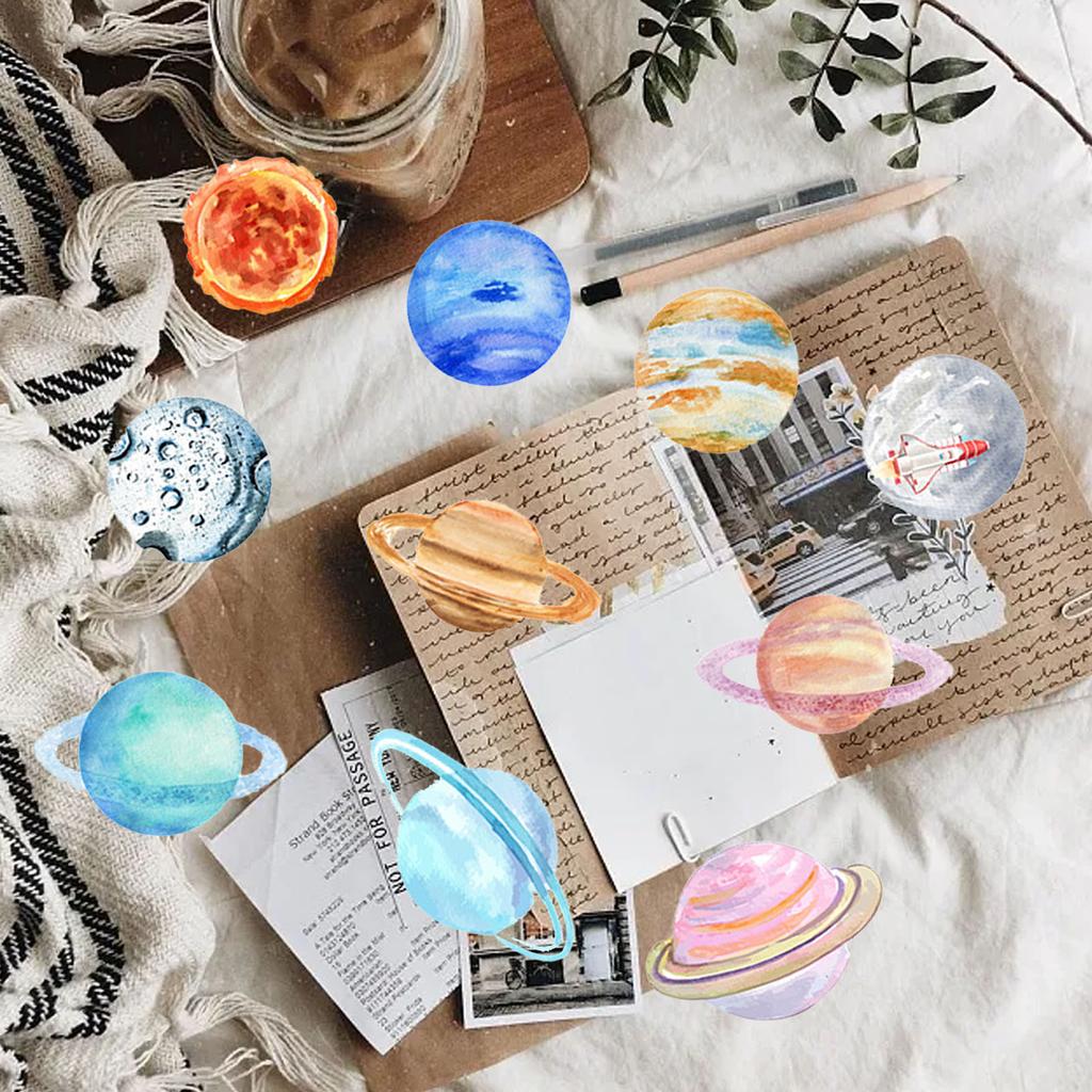 20Pcs Planet Solar System Stickers PET Universe Planet Stickers for Mobile Phones Computers Tablets Cups Dream Planet