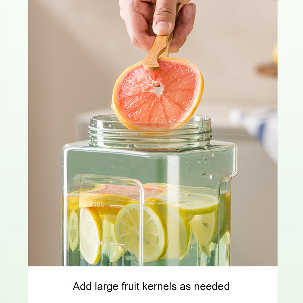 2.3L Refrigerator Water Bottle with Faucet Large Capacity Cold Bubble Bottle for Household Use Cold Water Kettle Juice Bucket