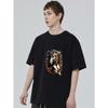 Black T Shirt With Horse Flame Design For Casual Wear