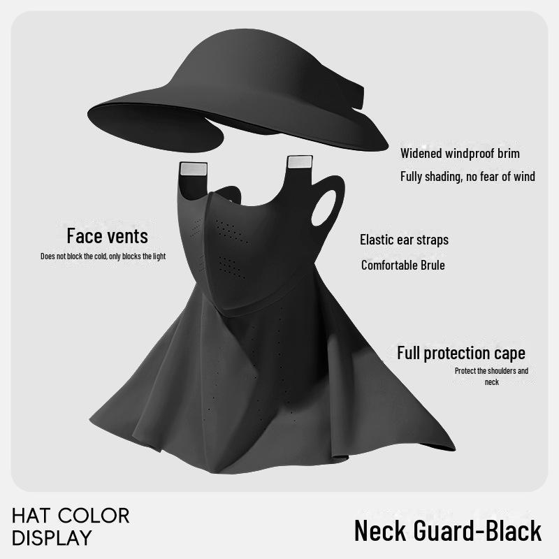 Women's Seamless Sun Protection Hat: Large Brim, Hollow Top for Cycling In Spring and Summer