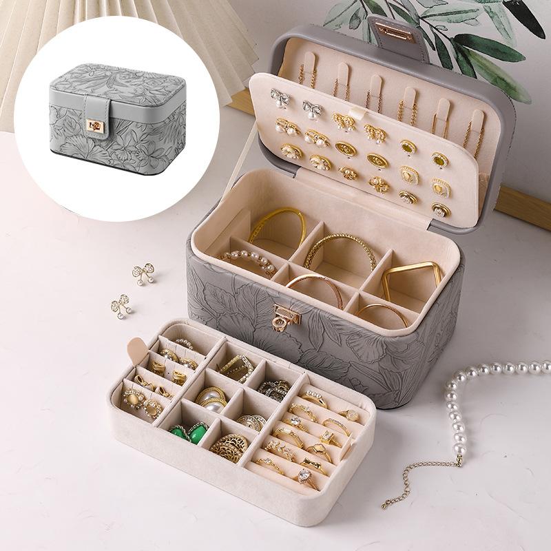 Jewelry Box Pattern Bracelet Storage Box Travel Large Capacity Jewelry Ring Necklace Packaging Box