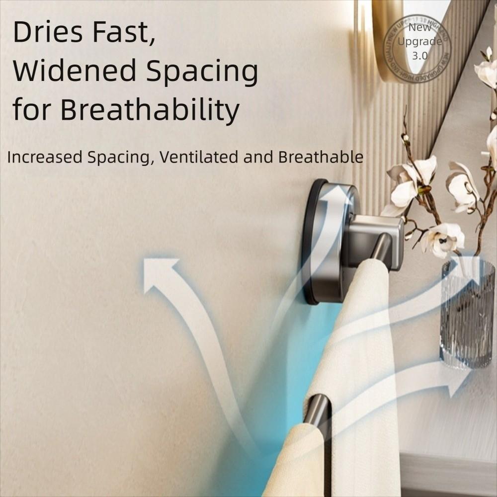 Wall Mounted Suction Cup Towel Pole Single-rod Bath Towel Storage Rack  Kitchen Storage