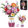 Flowers Bouquet Building Set with 2 In 1 Vase, 16 Flowers Bouquet Sets for Adults & Women, Compatible with Lego Flowers Bouquet, for Wife Mom Mother