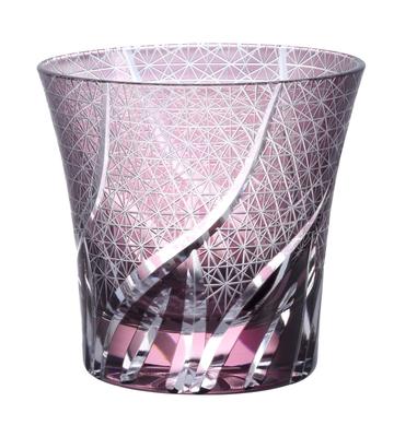 Kiriko Glass Tumbler Rocks Glass Beer Glass Guinomi Whiskey… (Purple)