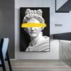Marble Sculpture of Apollo Canvas Art Posters Vaporwave Statue Art Greek God Paintings Wall Art Prints Pictures for Living Room No Frame