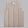 Men Washed Solid Color Round Neck Loose Sleeveless Tank Top
