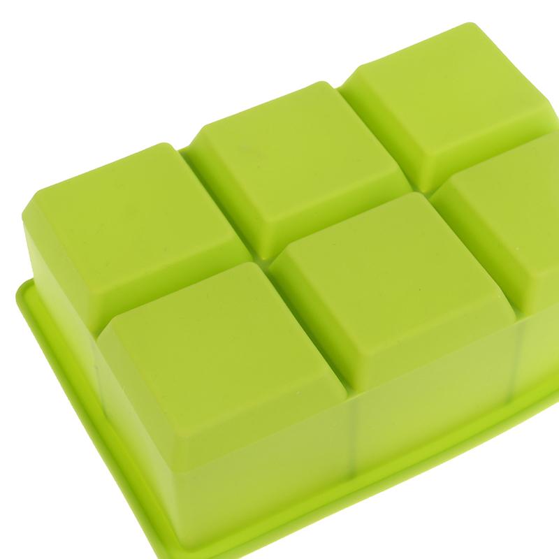 6 Grid Ice Tray Mold Large Diy Food Grade Silicone Ice Cube Square Tray Mold